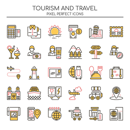Tourism and Travel , Thin Line and Pixel Perfect Icons
のイラスト素材