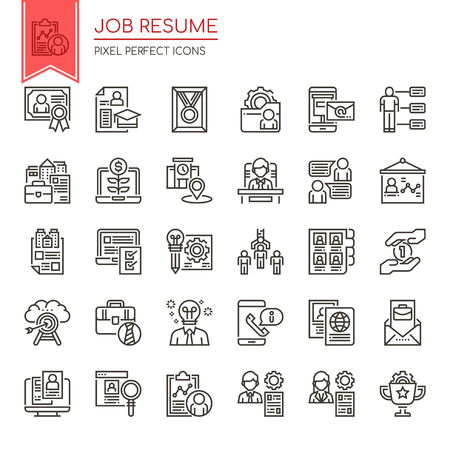 Job Resume , Thin Line and Pixel Perfect Icons
のイラスト素材