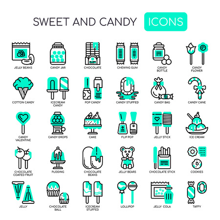 Sweet and Candy , Thin Line and Pixel Perfect Iconsのイラスト素材