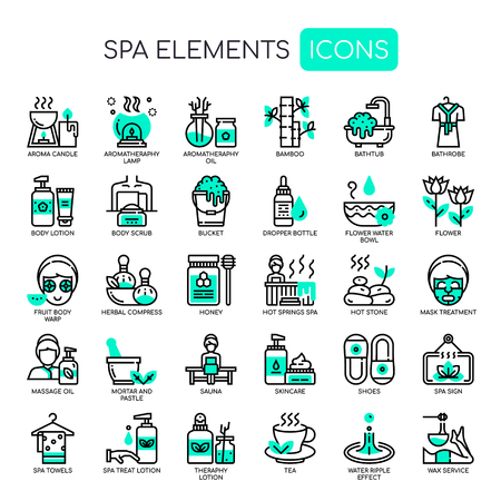Spa Elements , Thin Line and Pixel Perfect Iconsのイラスト素材