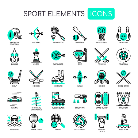 Sport Elements , Thin Line and Pixel Perfect Icons
のイラスト素材