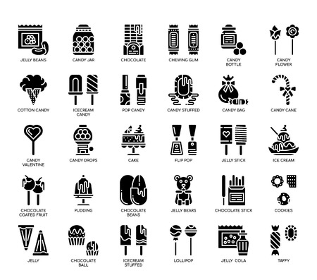 Sweet and Candy , Glyph Iconsのイラスト素材