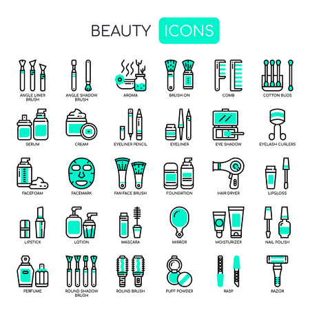 Beauty , Thin Line and Pixel Perfect Iconsのイラスト素材
