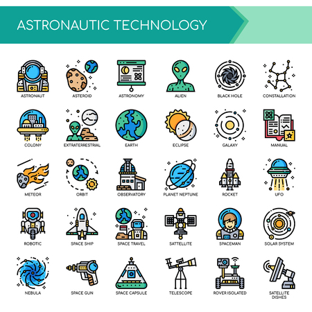 Astronautics , Thin Line and Pixel Perfect Iconsのイラスト素材