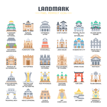 Landmark , Thin Line and Pixel Perfect Iconsのイラスト素材