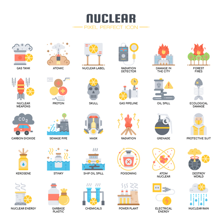 Nuclear Elements , Thin Line and Pixel Perfect Iconsのイラスト素材