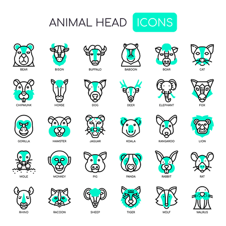 Animal Head , Thin Line and Pixel Perfect Iconsのイラスト素材