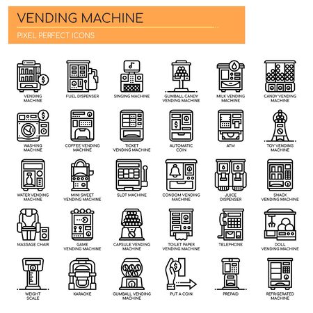 Vending Machine , Thin Line and Pixel Perfect Iconsのイラスト素材