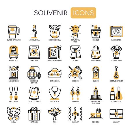 Souvenir Elements , Thin Line and Pixel Perfect Iconsのイラスト素材