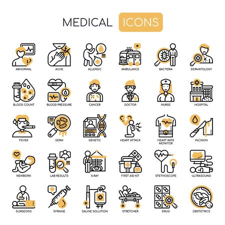 Medical , Thin Line and Pixel Perfect Iconsのイラスト素材