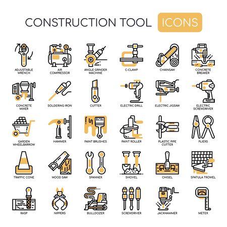 Construction tools , Thin Line and Pixel Perfect Iconsのイラスト素材