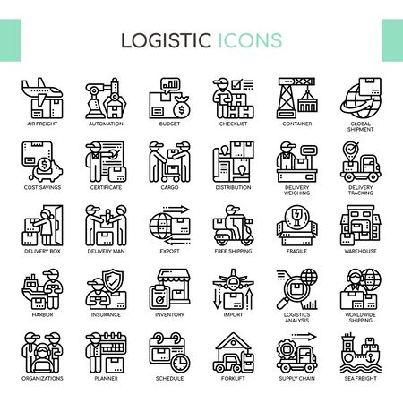 Logistic , Thin Line and Pixel Perfect Iconsのイラスト素材