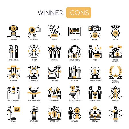 Winner , Thin Line and Pixel Perfect Iconsのイラスト素材