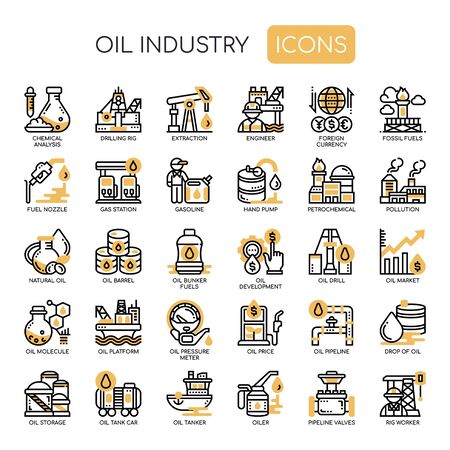 Oil Industry , Thin Line and Pixel Perfect Iconsのイラスト素材