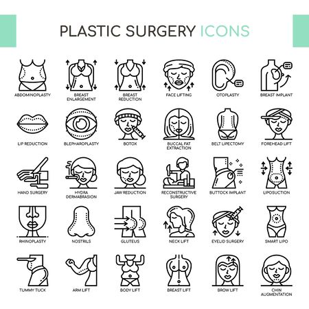 Plastic Surgery , Thin Line and Pixel Perfect Iconsのイラスト素材