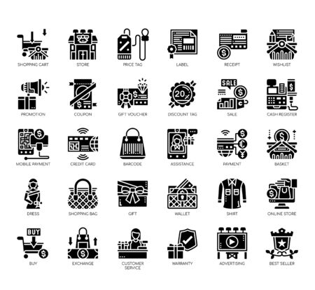 Set of back friday thin line and pixel perfect icons for any web and app project.のイラスト素材