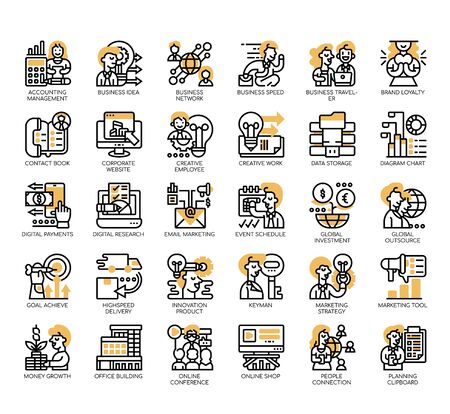 Set of modren business thin line and pixel perfect icons for any web and app project.のイラスト素材