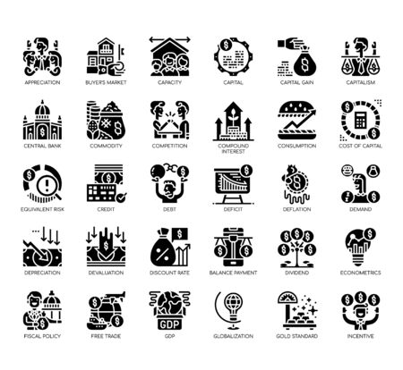 Set of economy thin line and pixel perfect icons for any web and app project.のイラスト素材
