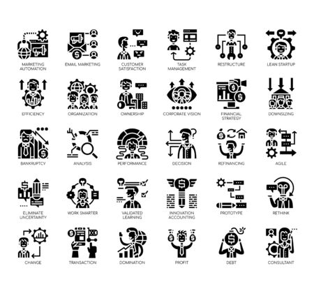 Set of business optimization thin line and pixel perfect icons for any web and app project.のイラスト素材