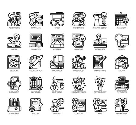 Set of copywriting thin line and pixel perfect icons for any web and app project.のイラスト素材