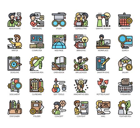 Set of copywriting thin line and pixel perfect icons for any web and app project.のイラスト素材