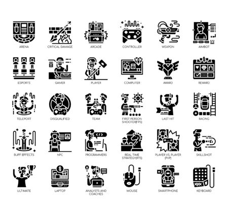 Set of esport thin line and pixel perfect icons for any web and app project.のイラスト素材