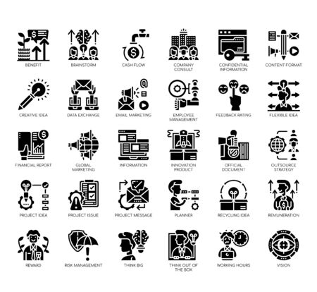 Set of project management thin line and pixel perfect icons for any web and app project.のイラスト素材