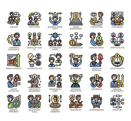Set of corparate development thin line and pixel perfect icons for any web and app project.のイラスト素材