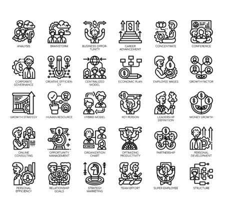 Set of corparate development thin line and pixel perfect icons for any web and app project.のイラスト素材
