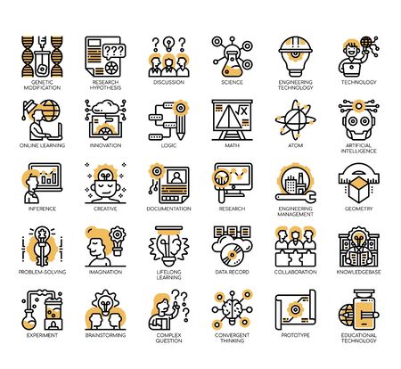 Set of stem thin line and pixel perfect icons for any web and app project.のイラスト素材
