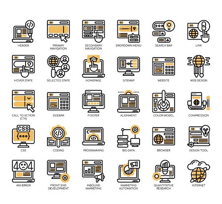 Set of web design thin line and pixel perfect icons for any web and app project.のイラスト素材