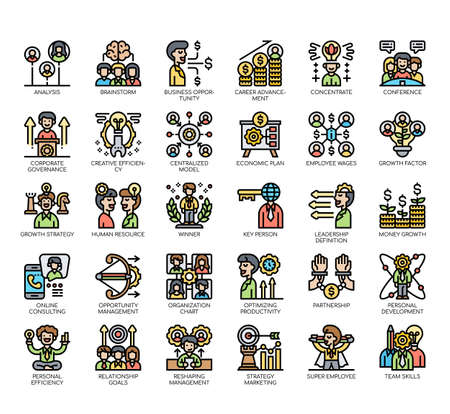 Set of corperate development thin line and pixel perfect icons for any web and app project.のイラスト素材