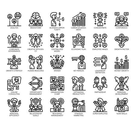 Set of corperate development thin line and pixel perfect icons for any web and app project.のイラスト素材