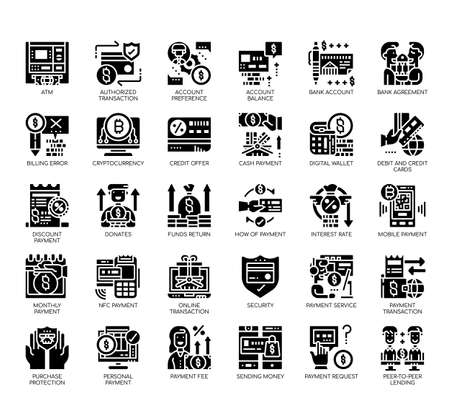 Set of payment thin line and pixel perfect icons for any web and app project.のイラスト素材