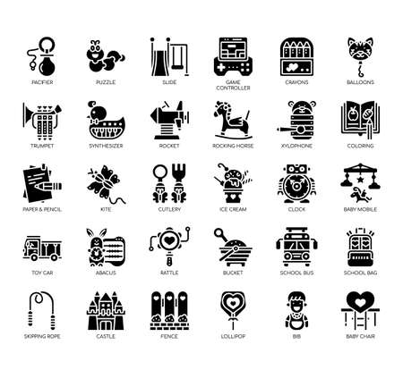 Set of kindergarden thin line and pixel perfect icons for any web and app project.のイラスト素材
