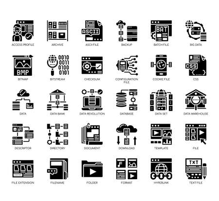 Set of file and document thin line and pixel perfect icons for any web and app project.のイラスト素材