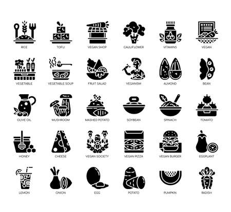 Set of vegan thin line and pixel perfect icons for any web and app project.のイラスト素材