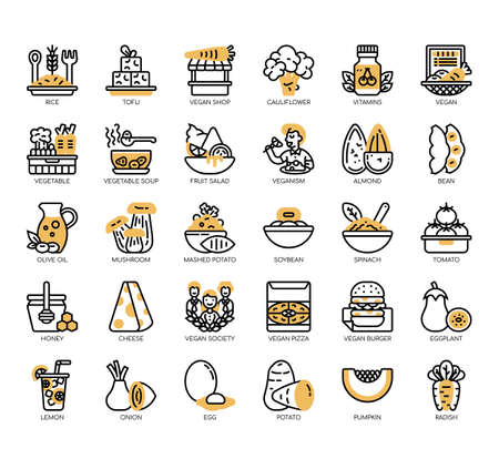 Set of farming thin line and pixel perfect icons for any web and app project.のイラスト素材