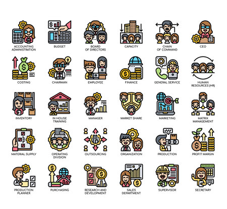 Set of Company Structure thin line and pixel perfect icons for any web and app project.の写真素材