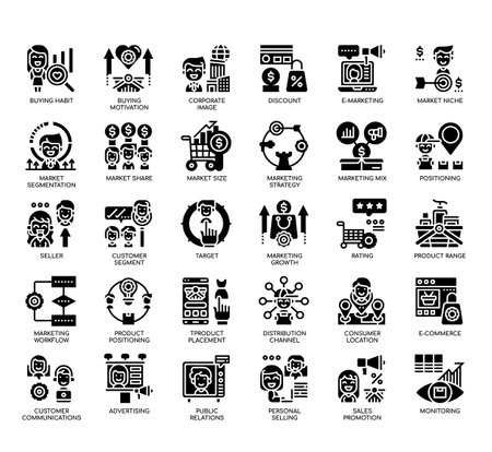 Set of Marketing Strategy thin line and pixel perfect icons for any web and app project.の写真素材