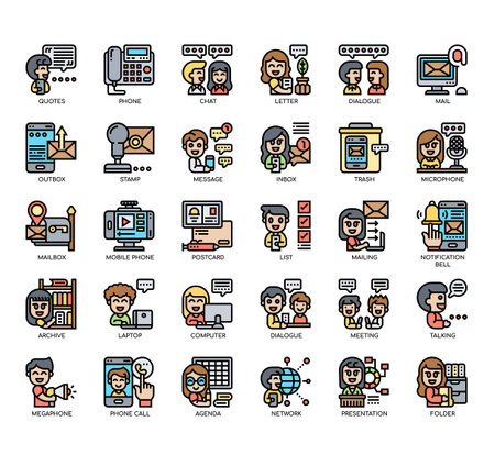 Set of Dialogue Assets thin line and pixel perfect icons for any web and app project.の写真素材