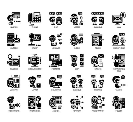 Set of Dialogue Assets thin line and pixel perfect icons for any web and app project.の写真素材