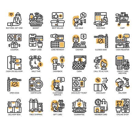 Set of Black Friday thin line and pixel perfect icons for any web and app project.の写真素材