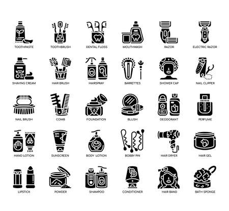 Set of Personal Care Products thin line icons for any web and app project.の写真素材