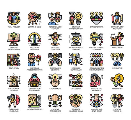 Set of Creative Learning thin line icons for any web and app project.の写真素材
