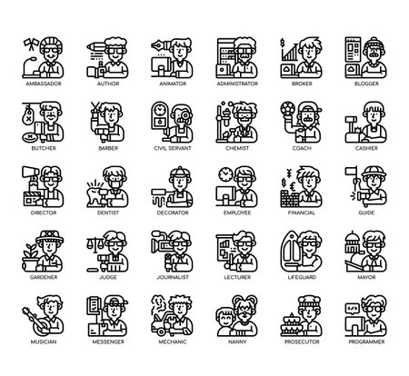 Set of Occupation Women 2 thin line icons for any web and app project.の写真素材
