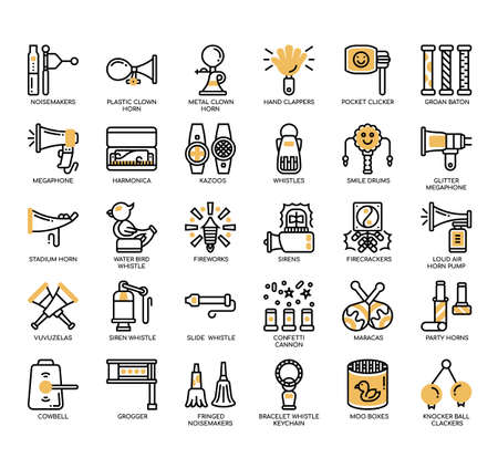 Set of  Noisemakers & Whistles thin line icons for any web and app project.の写真素材