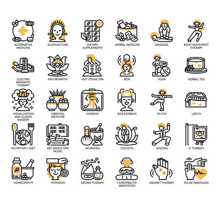 Set of Alternative Medicine thin line icons for any web and app project.の写真素材