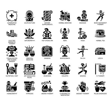 Set of Alternative Medicine thin line icons for any web and app project.の写真素材