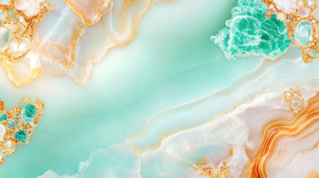 Abstract aqua onyx pattern with semi-translucent textures and natural swirls, evoking freshness and tranquilityの素材